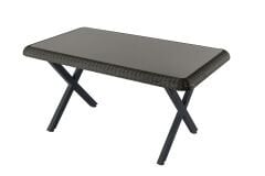 Bambu Metal Ayaklı 90x150 Şeffaf Camlı Masa