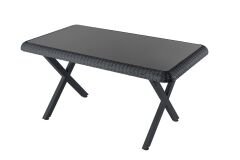 Bambu Metal Ayaklı 90x150 Şeffaf Camlı Masa