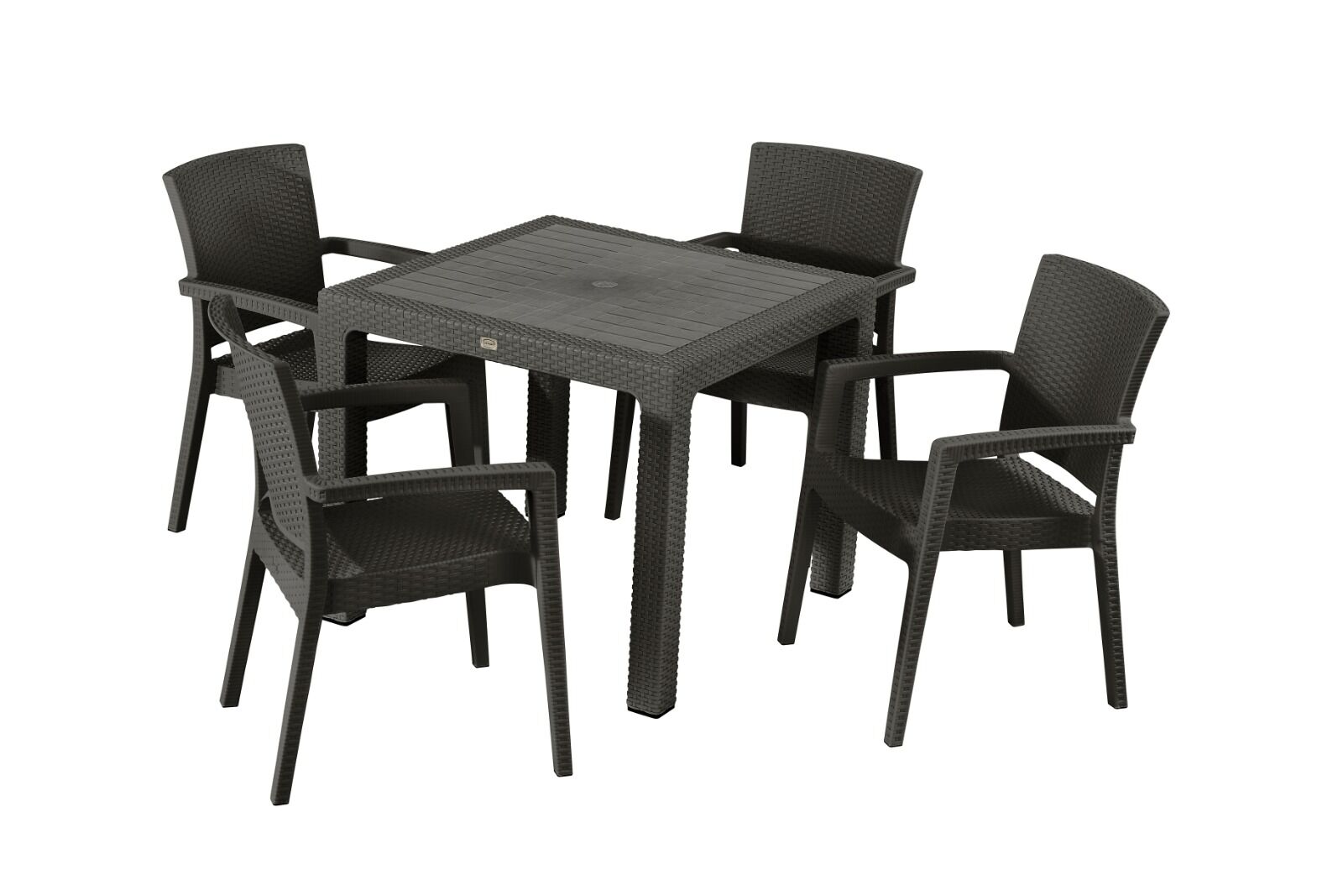 Rattan 90x90 4’lü Camsız Masa Takımı