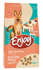 Enjoy Kuzu Etli Ve Pirinçli Yetişkin Köpek Maması 3kg