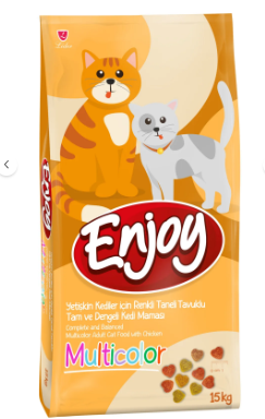 Enjoy Tavuklu Yetişkin Çok Renkli Kedi Maması 15 Kg