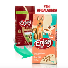 Enjoy Kuzulu ve Pirinçli Yetişkin Köpek Maması 15 Kg