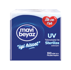 Mavi Beyaz Uv Teknolojisi Peçete 23x24cm 100 Adet