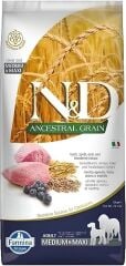ND Ancestral Grain Düşük Tahıllı Kuzu Etli ve Yaban Mersinli Orta Büyük Irk Yetişkin Köpek Maması 12 kg