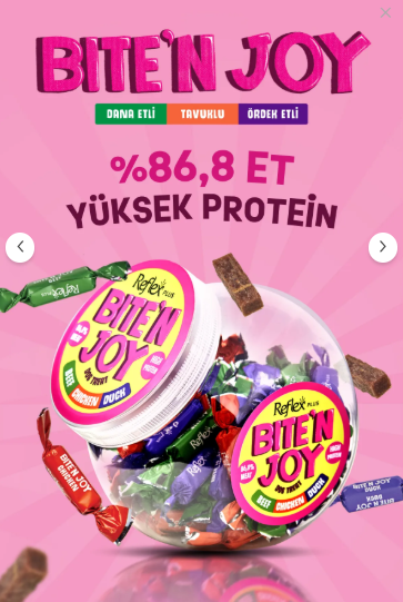 Reflex Plus Bite'n Joy Ördek&Dana&Tavuk Köpek Ödül 60ADET