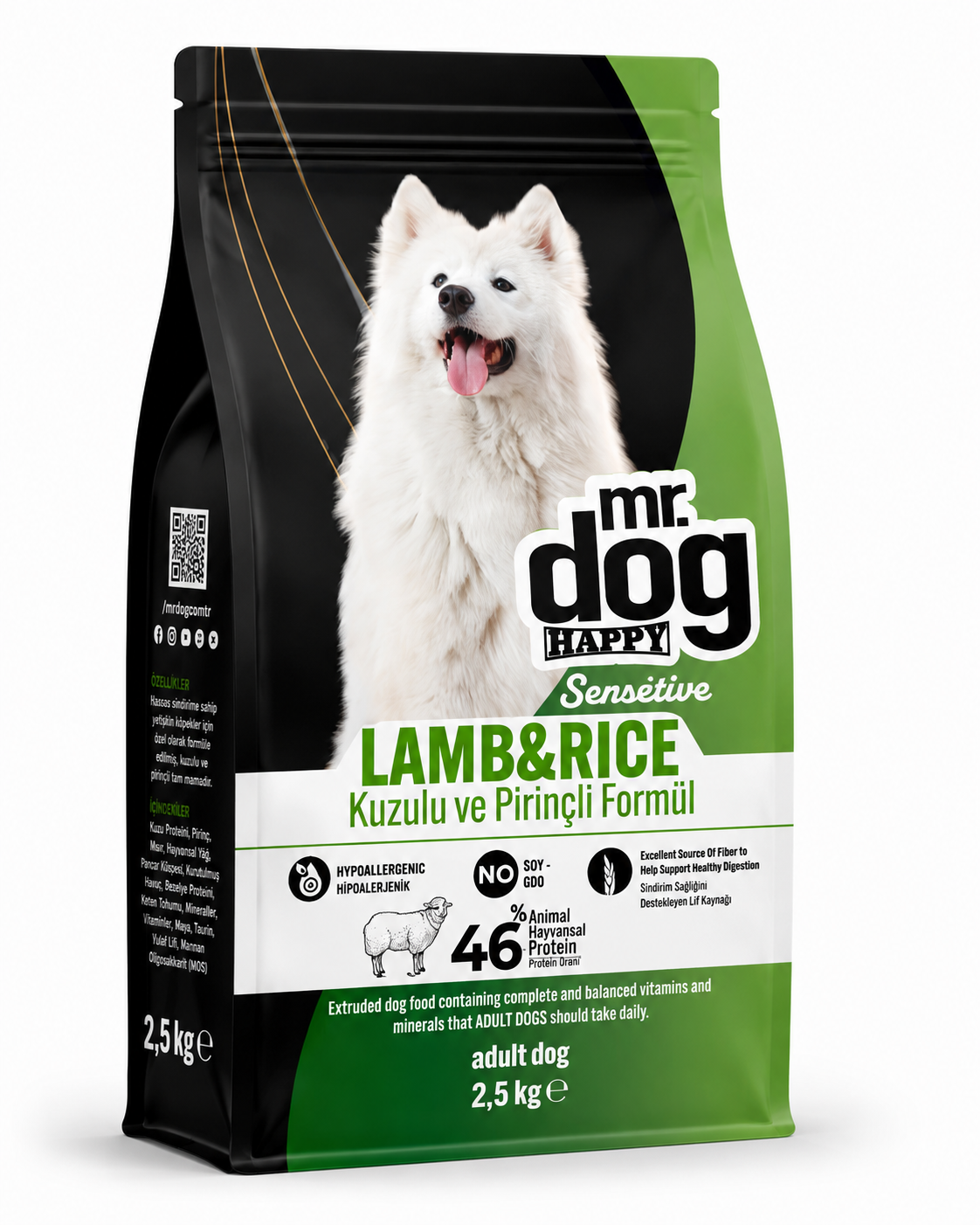 Kuzu Etli Ve Pirinçli Yetişkin Köpek Maması 2,5 KG