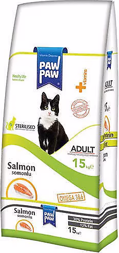 Paw Paw Sterilised Somonlu 15 kg Yetişkin Kedi Maması