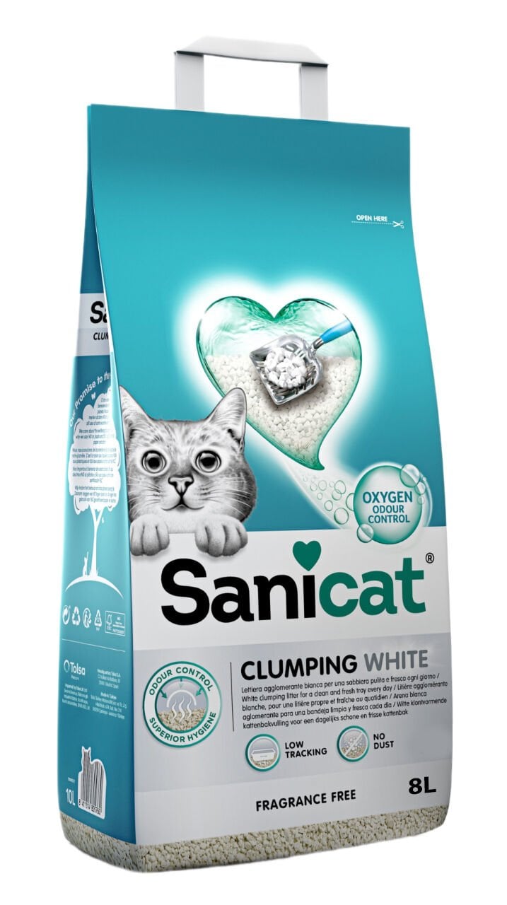 Sanicat Clumping White Kokusuz Kedi Kumu 8 L