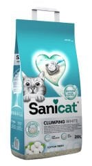 Sanicat Clumping White Koton Ferahlığı Kedi Kumu 20l