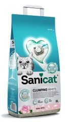 Sanicat Clumping White Gül Kokulu Kedi Kumu 8l