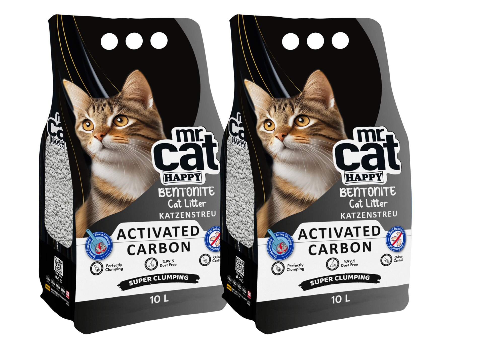 Mr. Cat Happy Aktif Karbonlu Kedi Kumu 10 L X 2