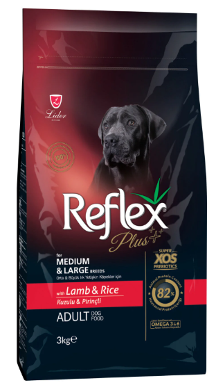 Reflex Plus Büyük ve Orta Irklar için Kuzulu Yetişkin Köpek Maması 3 kg