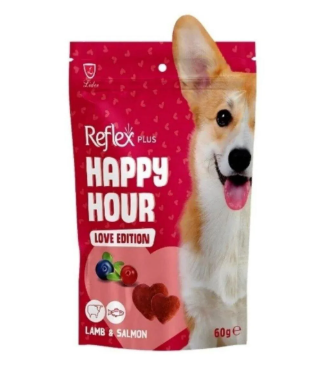 Reflex Plus Happy Hour Love Edition Kuzulu ve Somonlu Köpek Ödül Maması 60 Gr