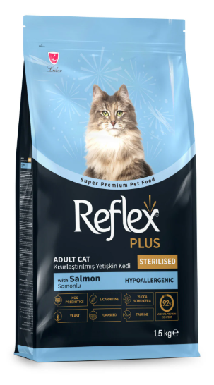 Reflex Plus Hipoalerjenik Kısırlaştırılmış/Sterilized Somonlu Yetişkin Kedi Maması 1,5 kg