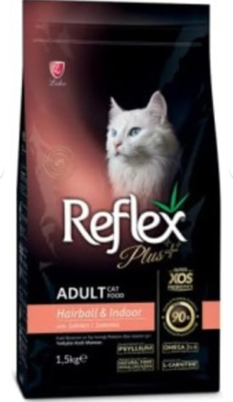 Reflex Plus Hairball Somonlu Yetişkin Kedi Maması, 1.5 Kg