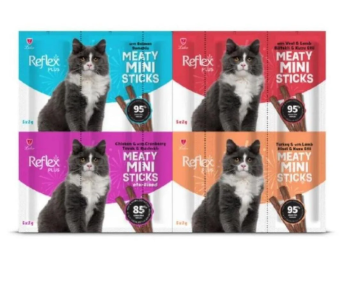 Reflex Plus Mini Mix Somonlu Kuzu Etli Biftekli Kısır Tavuk Kedi Ödülleri 20 X 2 Gr