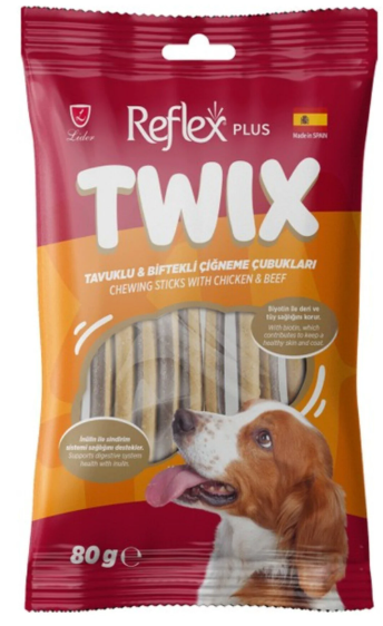 Reflex Plus Twix / Tavuklu & Biftekli Çiğneme Çubukları Yetişkin Köpek Ödül Maması