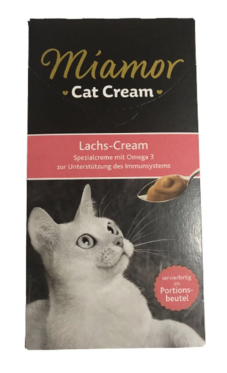 Miamor Cat Cream Lachs Cream Somonlu Yetişkin Kedi Sıvı Ödül Tamamlayıcı Mama 6x15gr