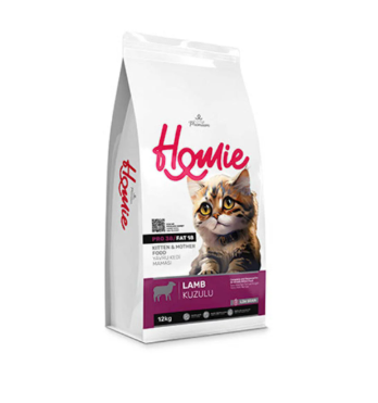 Homie Mother & Baby Anne ve Bebek Kediler İçin Kuzulu Kedi Maması 12 Kg