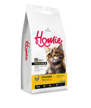 Homie Mother & Baby Anne ve Bebek Kediler İçin Tavuklu Kedi Maması 12 Kg