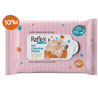 Reflex Kedi Ve Köpekler Için Çok Amaçlı Hijyenik Temizleme Mendili 10'lu