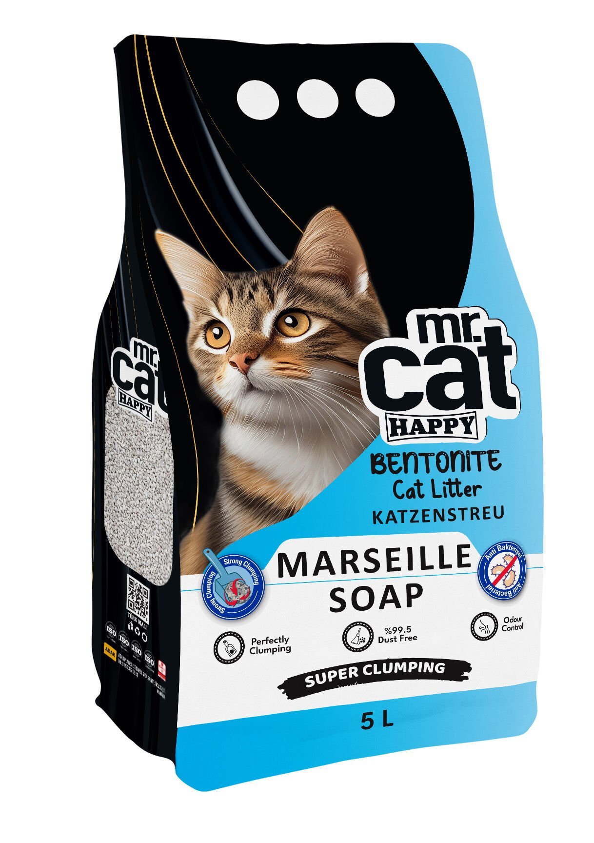 Mr. Cat Happy Marsilya Sabunlu Topaklanan Kedi Kumu 5 L