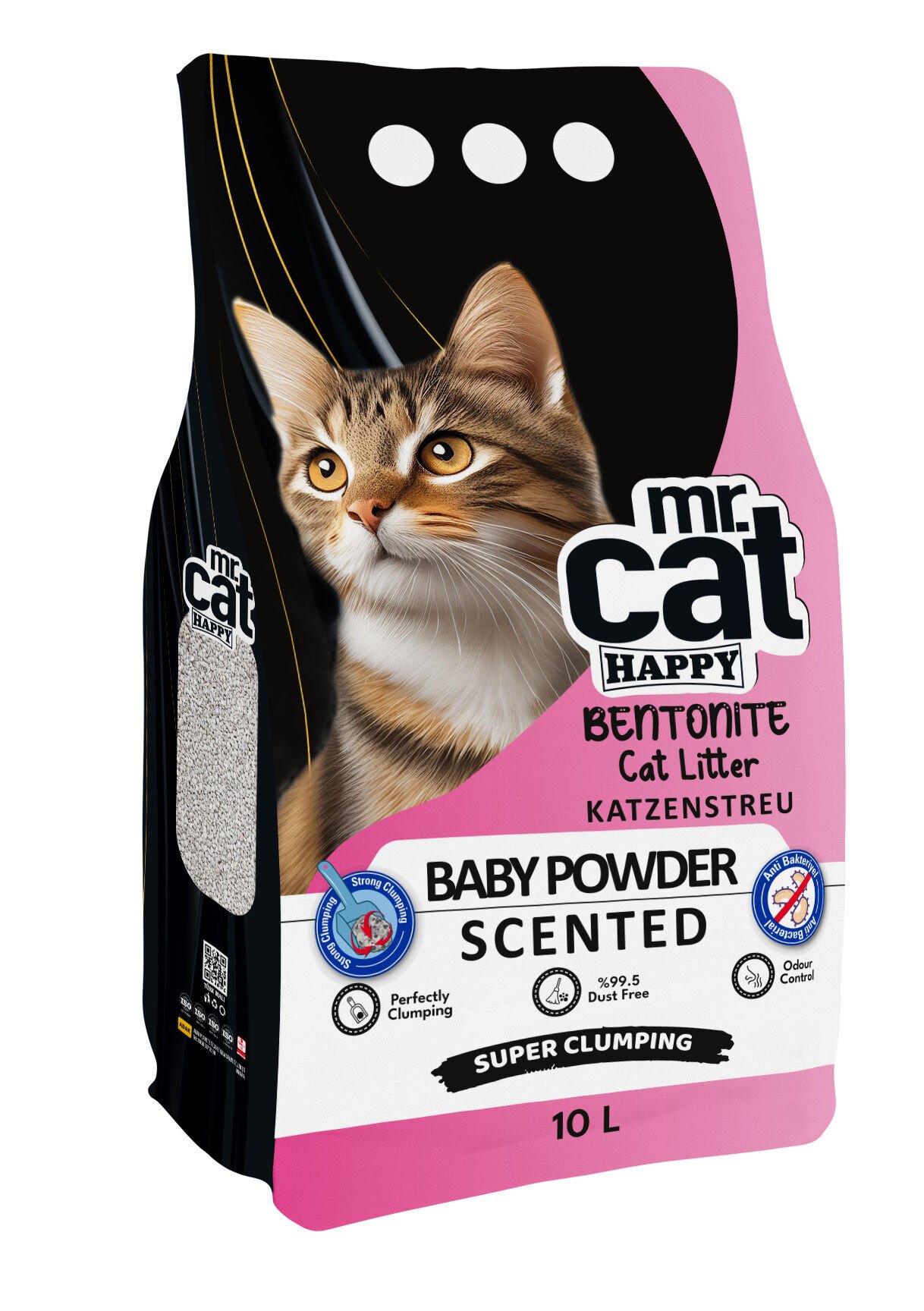 Mr. Cat Happy Pudralı Topaklanan Kedi Kumu 10 L