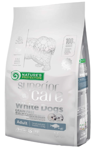 Nature's Protection Superior Care Beyaz Tüylü Köpekler İçin Tahılsız Balıklı Küçük Irk Köpek Maması 1,5kg