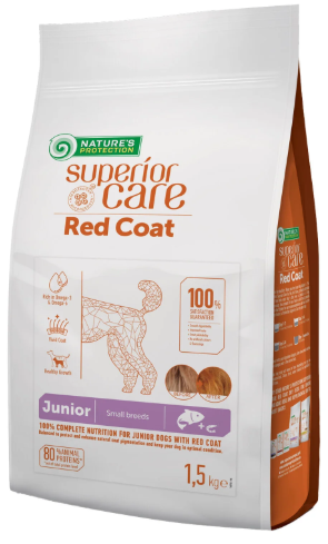 Nature's Protection Superior Care Kızıl/k.rengi Tüylü Köpekler Için Tahılsız Somonlu Küçük Irk Yavru Köpek Maması 1,5kg