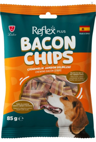 Reflex Plus Bacon Chips / Çiğnemelik Jambon Dilimleri Yetişkin Köpek Ödül Maması