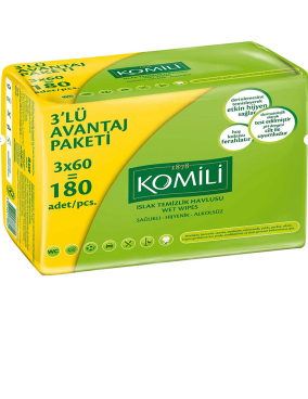 Komili Islak Havlu 3x60'lı
