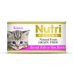 Nutri Feline Kitten Tavuk Etli ve Ton Balıklı Tahılsız Yavru Kedi Konservesi 70 Gr
