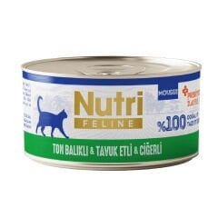 Nutri Feline Ton Tavuk ve Ciğerli Tahılsız Kedi Konservesi 70 Gr