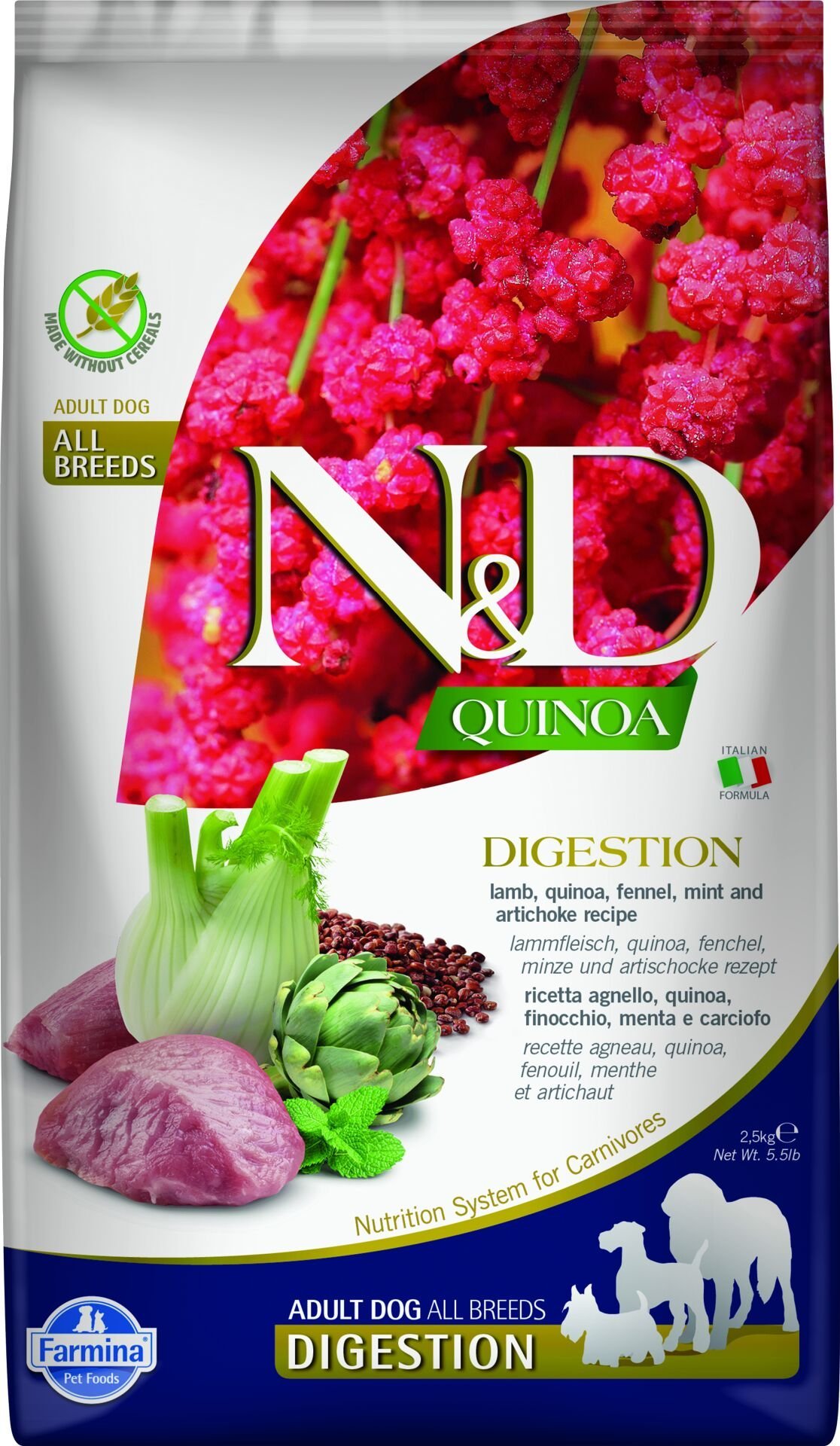 ND Quinoa Digestion Mini Kuzu Küçük Irk Köpek Maması 2,5 Kg