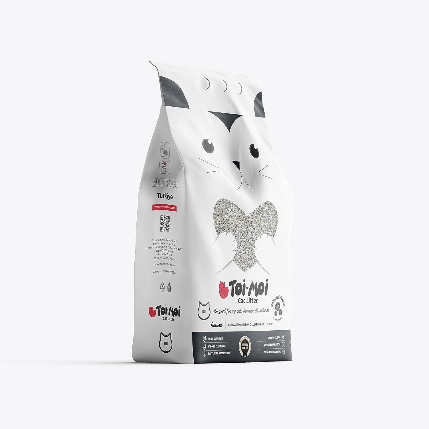 Toi Moi Aktif Karbonlu Sodyum Bentonit Topaklanan Kedi Kumu 10 Kg