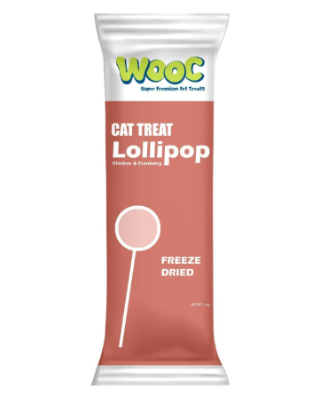 Wooc Super Premium Pet Treats Dondurularak Kurutulmuş Kızılcıklı Kedi Lolipop