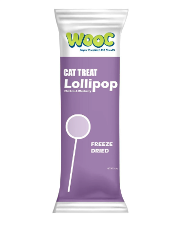 Wooc Super Premium Pet Treats Dondurularak Kurutulmuş Yaban Mersinli Kedi Lolipop