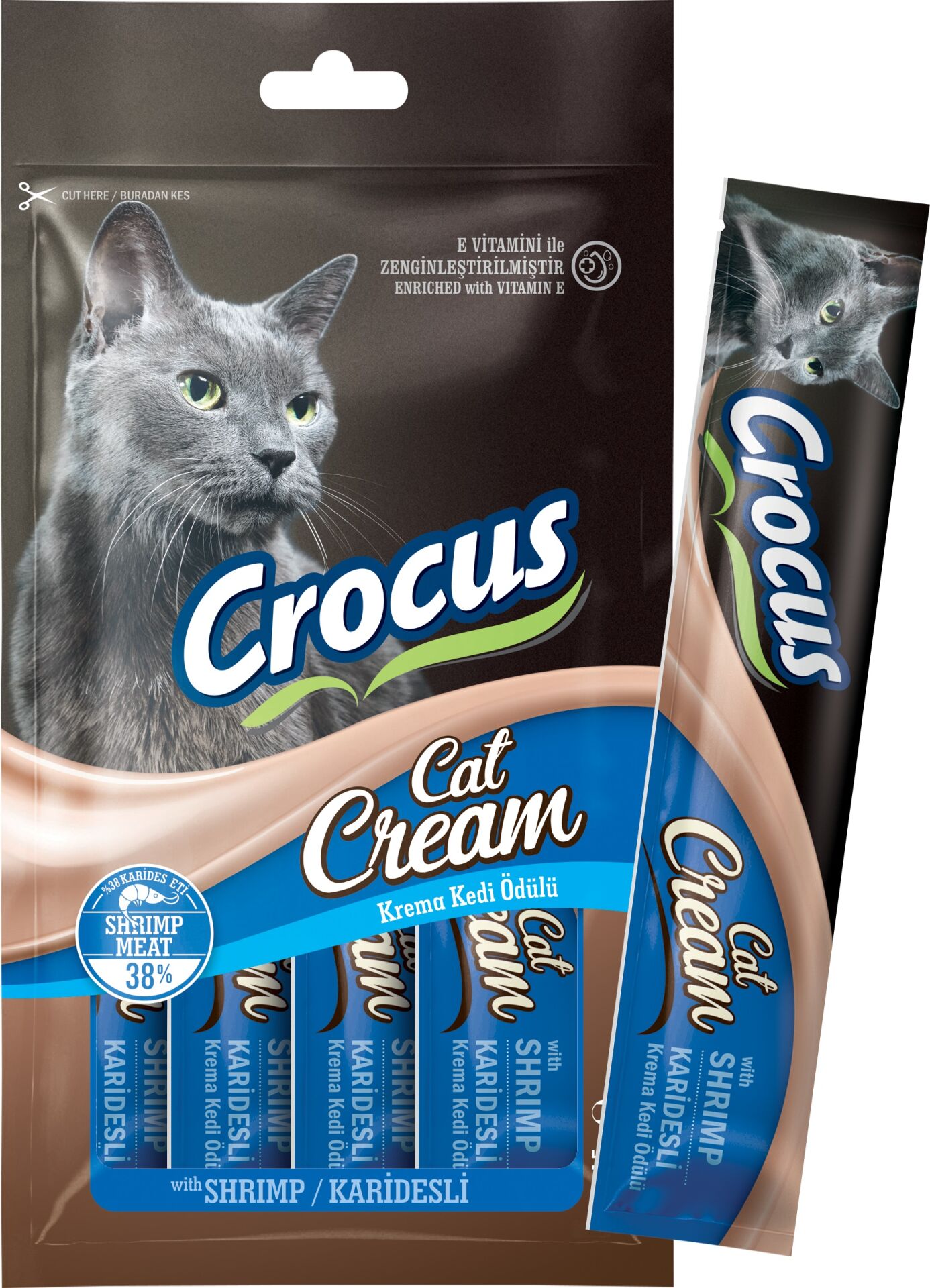 Crocus Karidesli Krema Kedi Ödülü 4x15gr