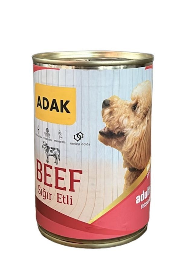 Adak Sığır Etli Yetişkin Köpek Konservesi 415 Gr x 12 Adet