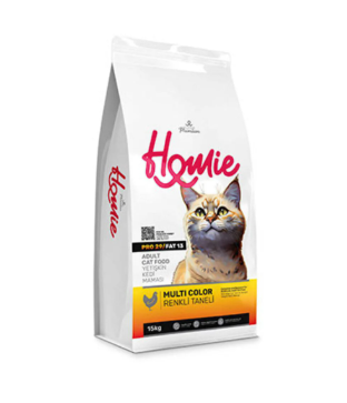Homie Multi Color Renkli Taneli Tavuklu Yetişkin Kedi Maması 15 Kg