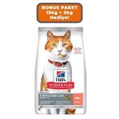 Hill's SCIENCE PLAN Somonlu Kısırlaştırılmış Kedi Maması 13kg + 2kg HEDİYE!