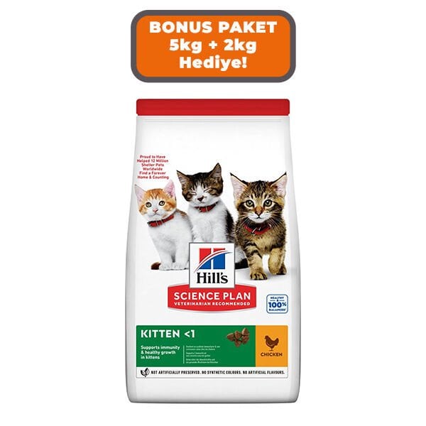 Hill's SCIENCE PLAN Healthy Development Tavuklu Yavru Kedi Maması 5kg + 2kg HEDİYE!
