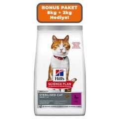 Hill's SCIENCE PLAN Ördekli Kısırlaştırılmış Kedi Maması 8kg + 2kg HEDİYE!