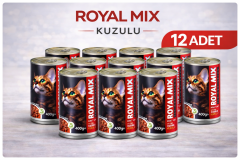 Royal Mix Kuzulu Yetişkin Kedi Konservesi 400 gr 12'li Paket Yaş Kedi Maması