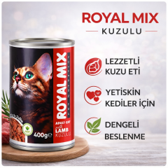 Royal Mix Kuzulu Yetişkin Kedi Konservesi 400 gr 12'li Paket Yaş Kedi Maması