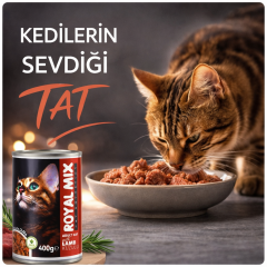 Royal Mix Kuzulu Yetişkin Kedi Konservesi 400 gr 24'lü Paket Yaş Kedi Maması