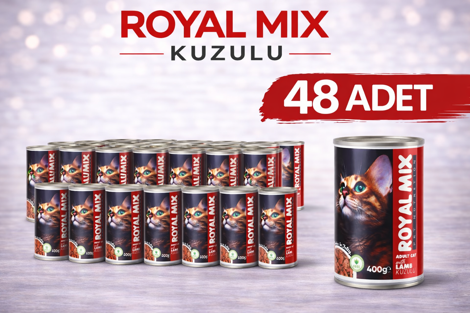 Royal Mix Kuzulu Yetişkin Kedi Konservesi 400 gr 48'li Paket