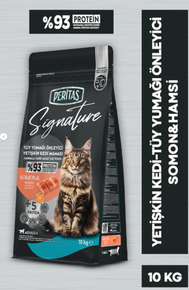 PERİTAS Signature Somonlu Yetişkin Kedi-Tüy Yum. Önl. 10 kg